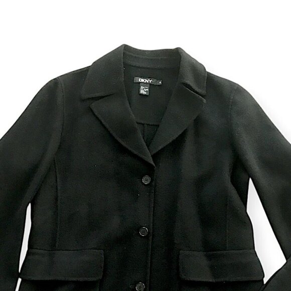 Vintage NWT DKNY black wool short coat/ jacket, size 8 - Picture 7 of 11